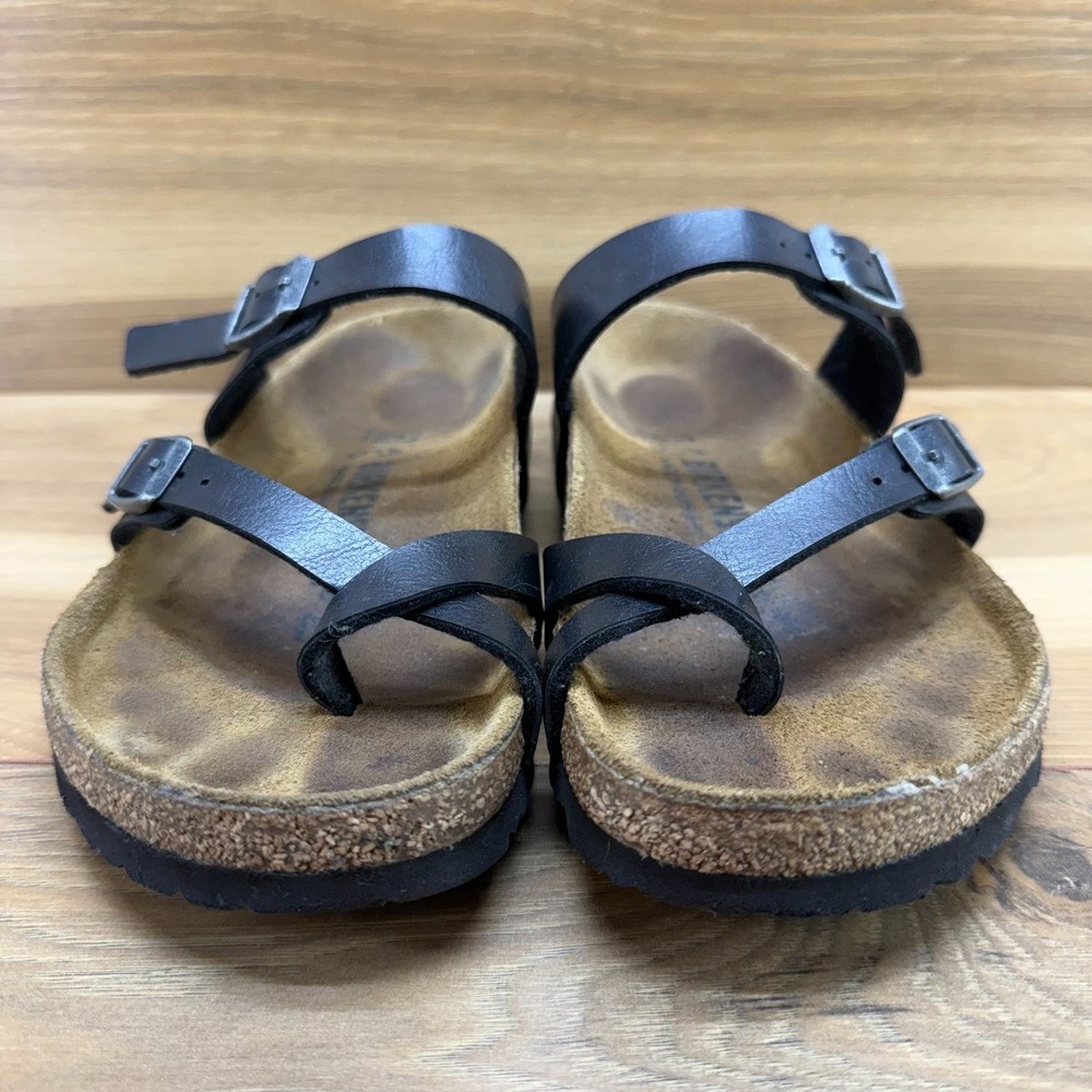 Birkenstock Mayari Sandals Womens 6 W EU 37 Black Birko Slip On Preppy Vacation - Picture 4 of 9